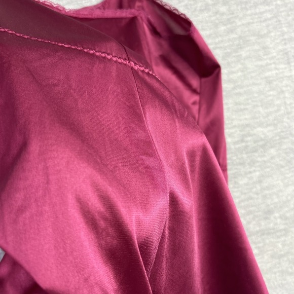 Vintage Teddy Lingerie 36/S JC Penny Camiknicker Satin Lace Bodysuit Burgundy - Picture 14 of 16